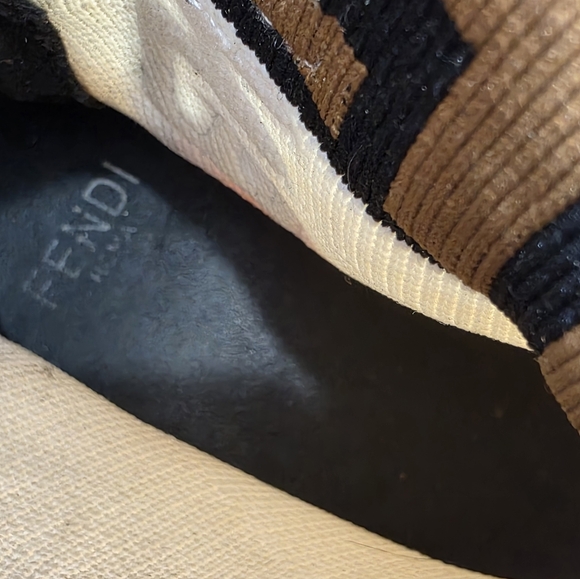 Fendi Multi-Color FF Logo Sock Sneakers - White, Brown, Red, Blue Size 37 - Picture 9 of 17